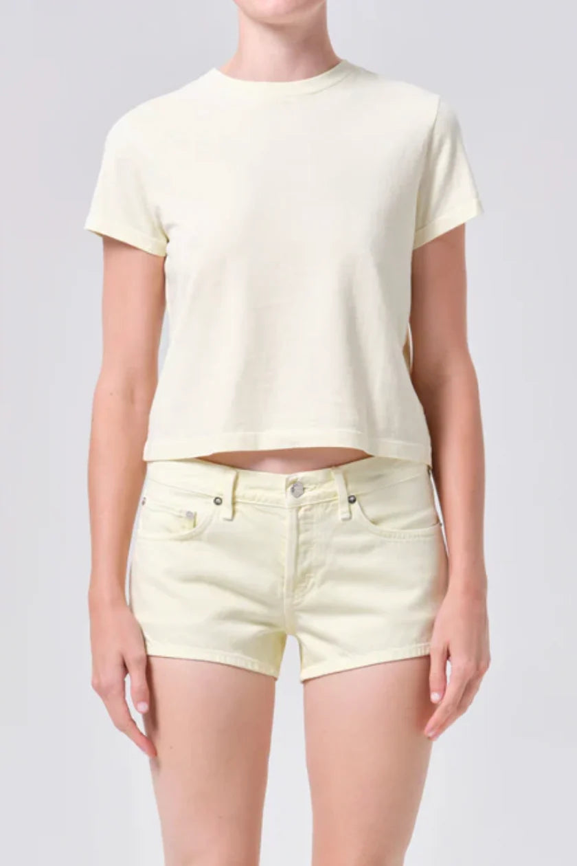 AGOLDE | Adine Shrunken Tee in Lemon Drop