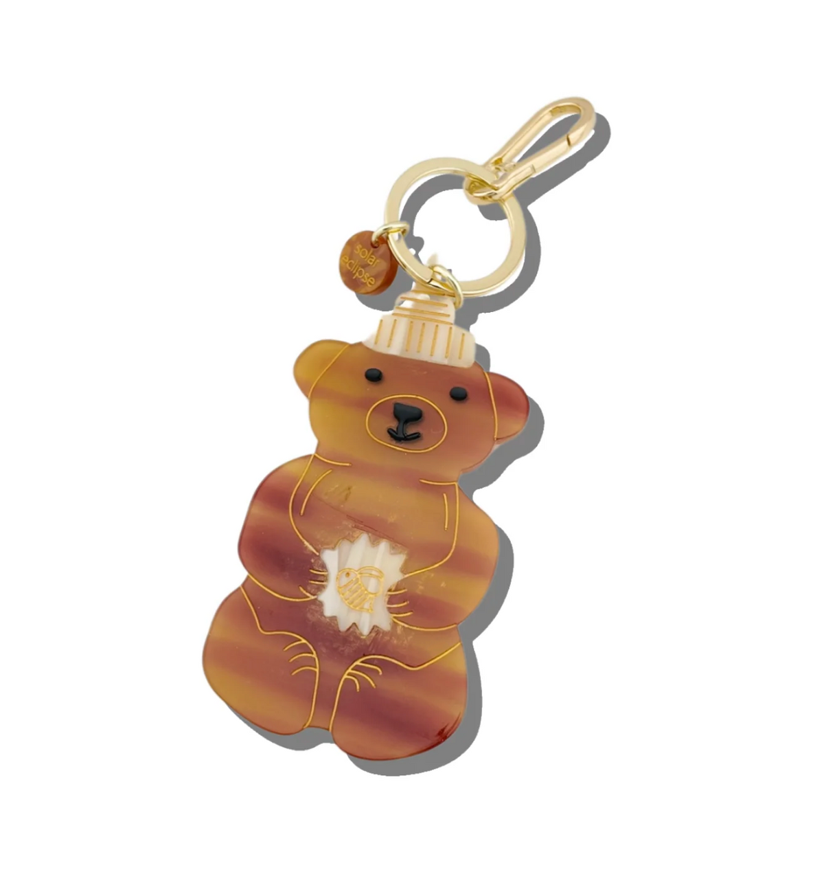 Solar Eclipse | Hand-painted Honey Bear Bag Charm + Keychain