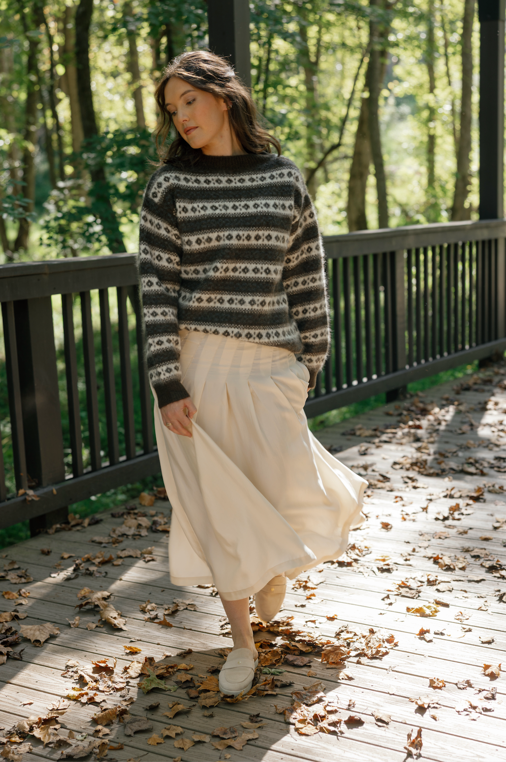 Emerson Fry | Atelier Pleated Maxi Skirt in Arctic Wolf