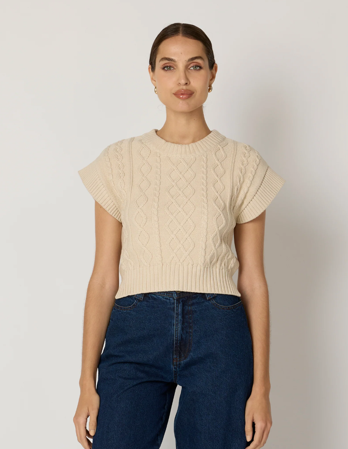 Cleobella | Gigi Cropped Sweater Vest in Cream