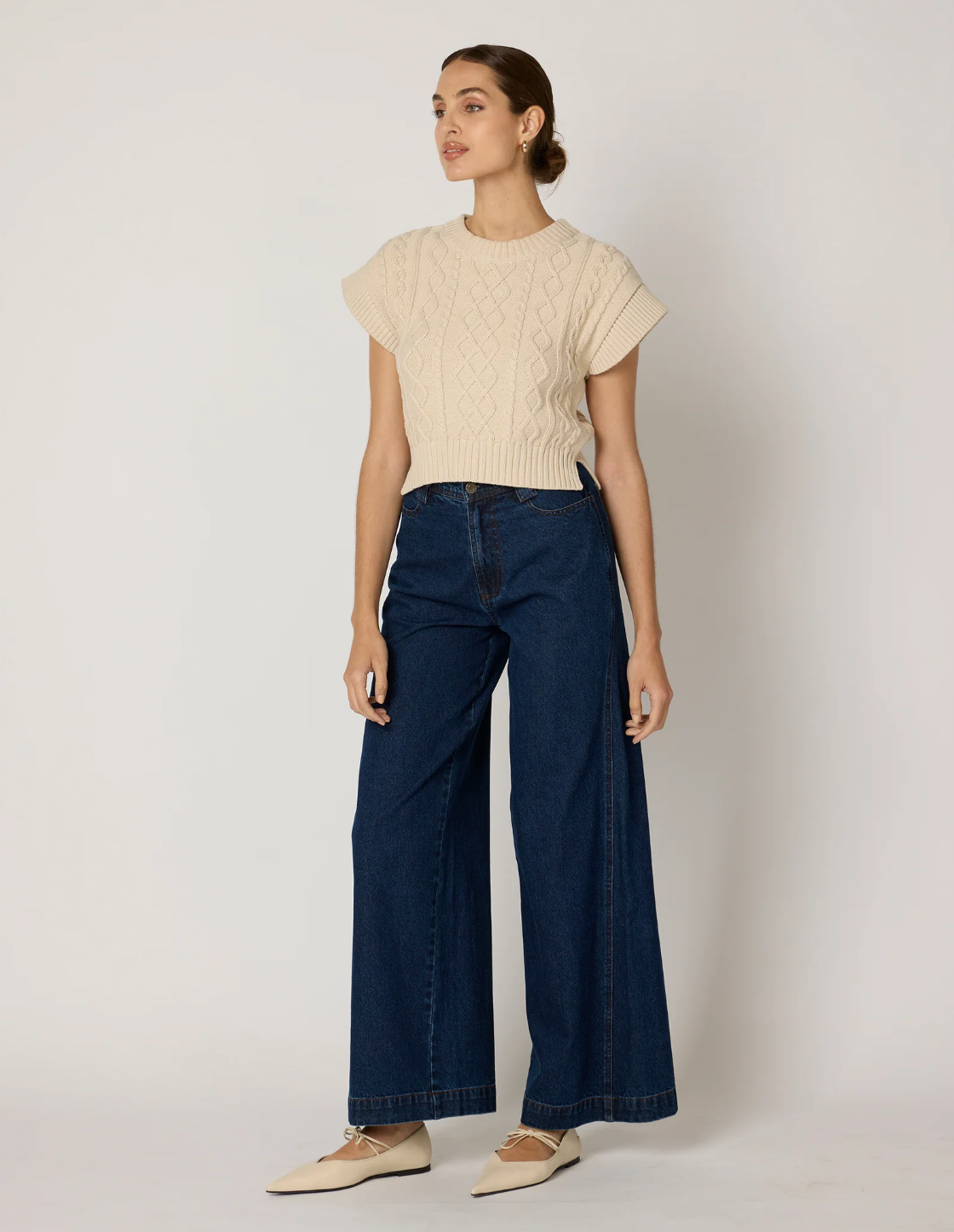 Cleobella | Gigi Cropped Sweater Vest in Cream