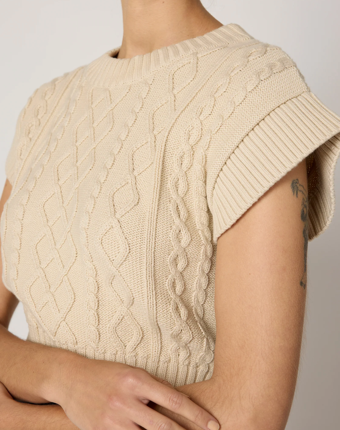 Cleobella | Gigi Cropped Sweater Vest in Cream