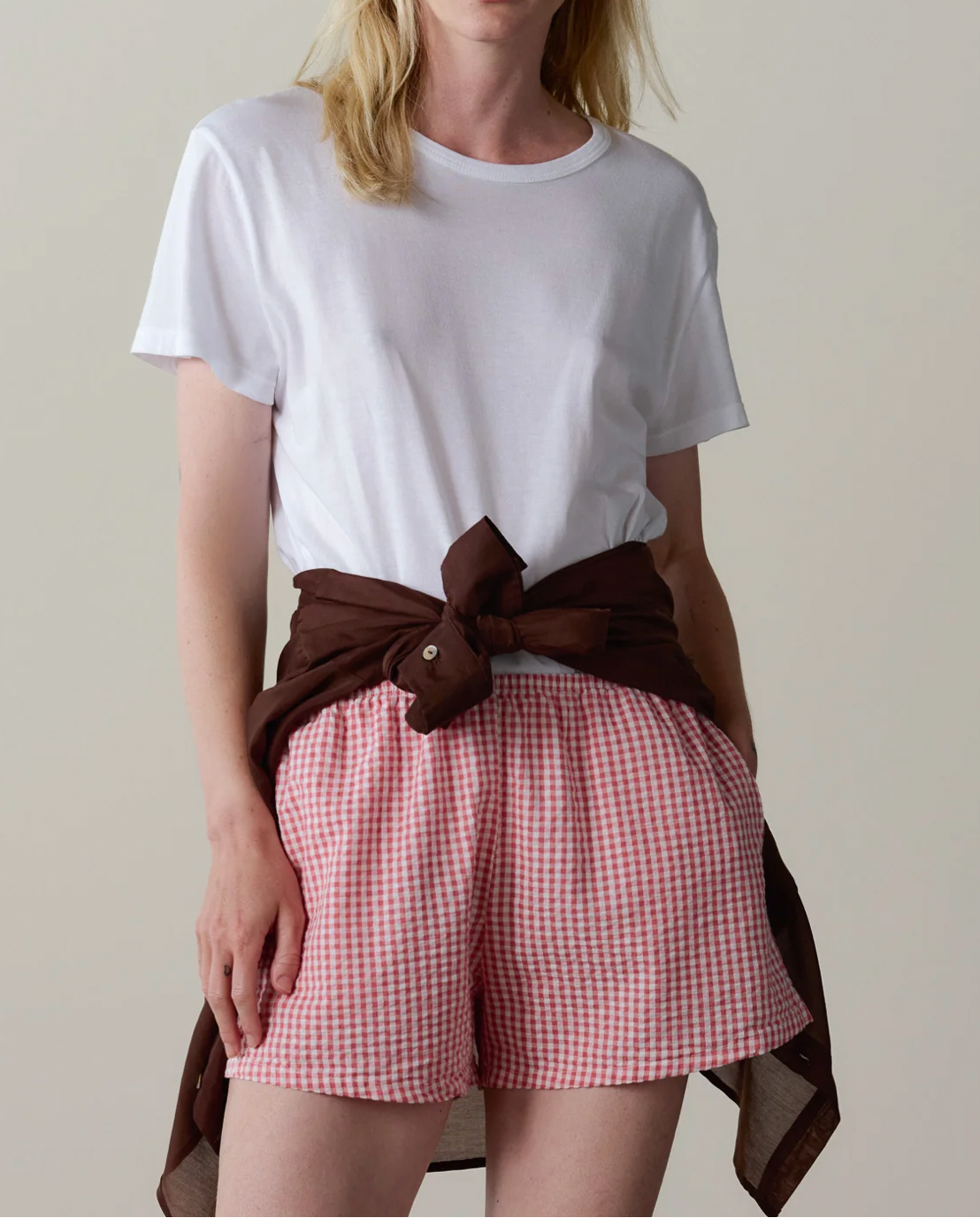DONNI. | The Cotton Gingham Tap Short