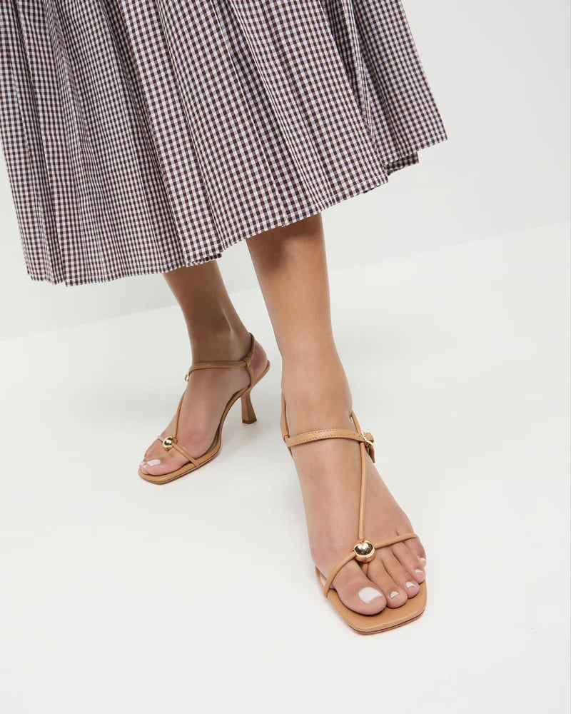 Loeffler Randall | Triana Dune Leather Mid-Heel Sandal