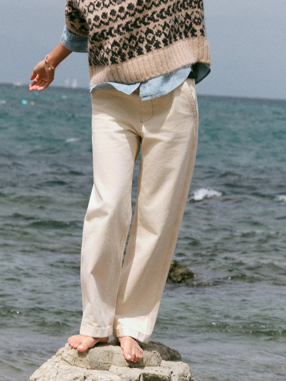 Faherty | Driftwood Denim Pant in Almond Milk