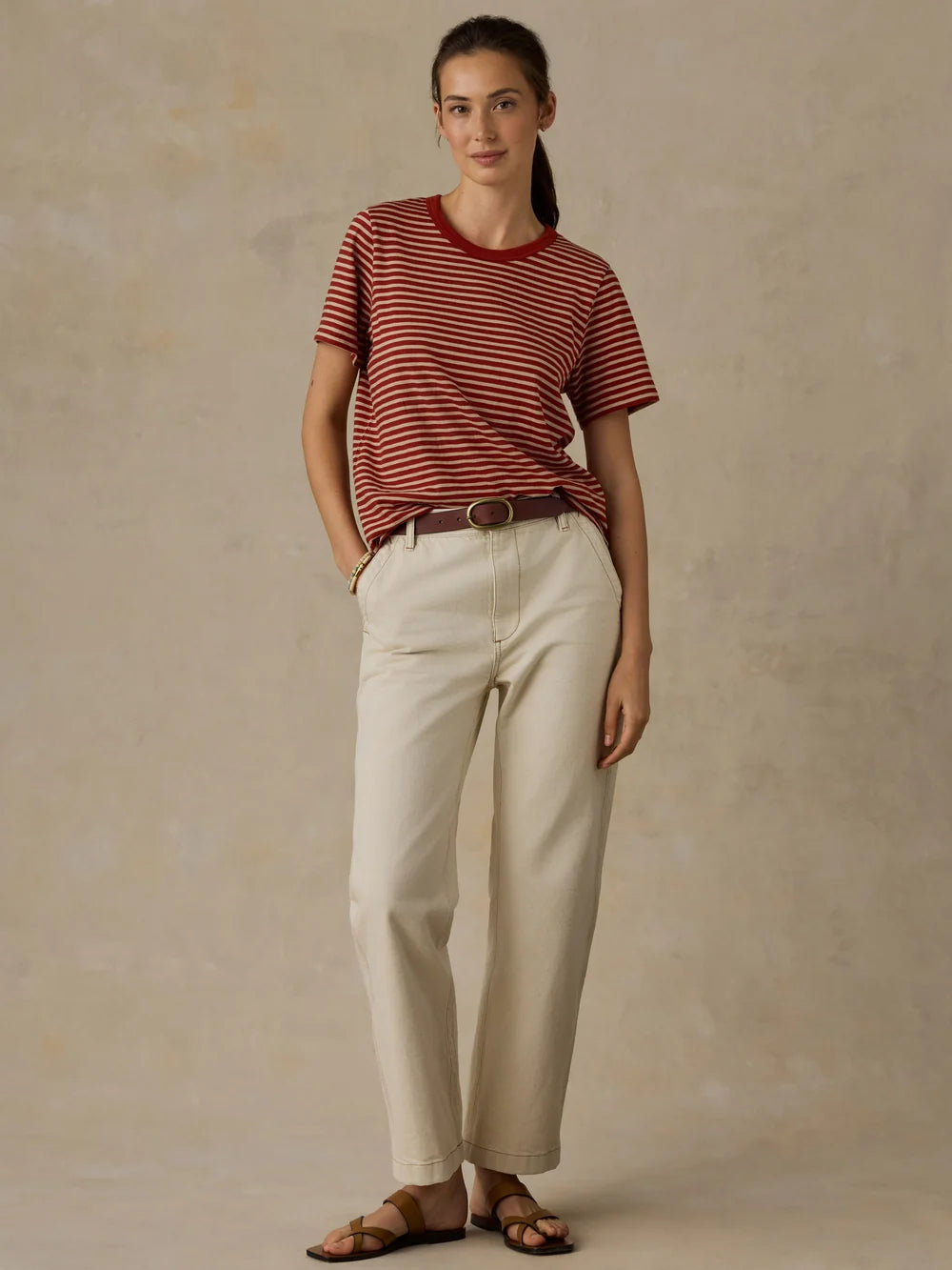Faherty | Driftwood Denim Pant in Almond Milk