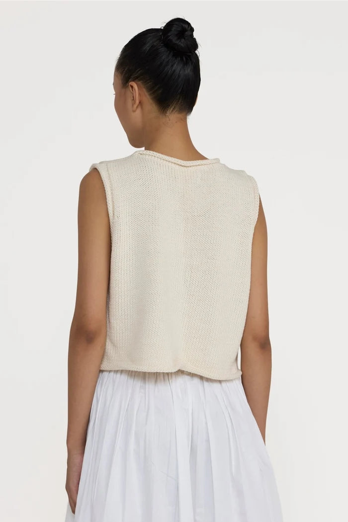 LAUDE | Cropped Knit Tank in Ivory