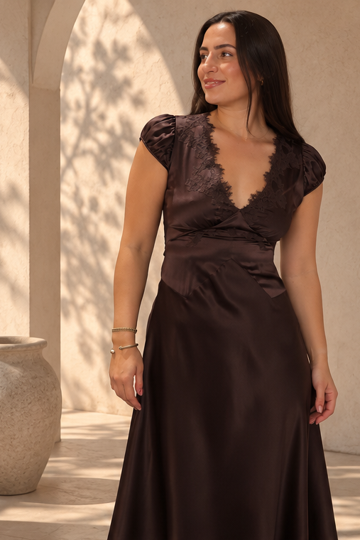 DÔEN | Coraline Dress in Equestrian Brown
