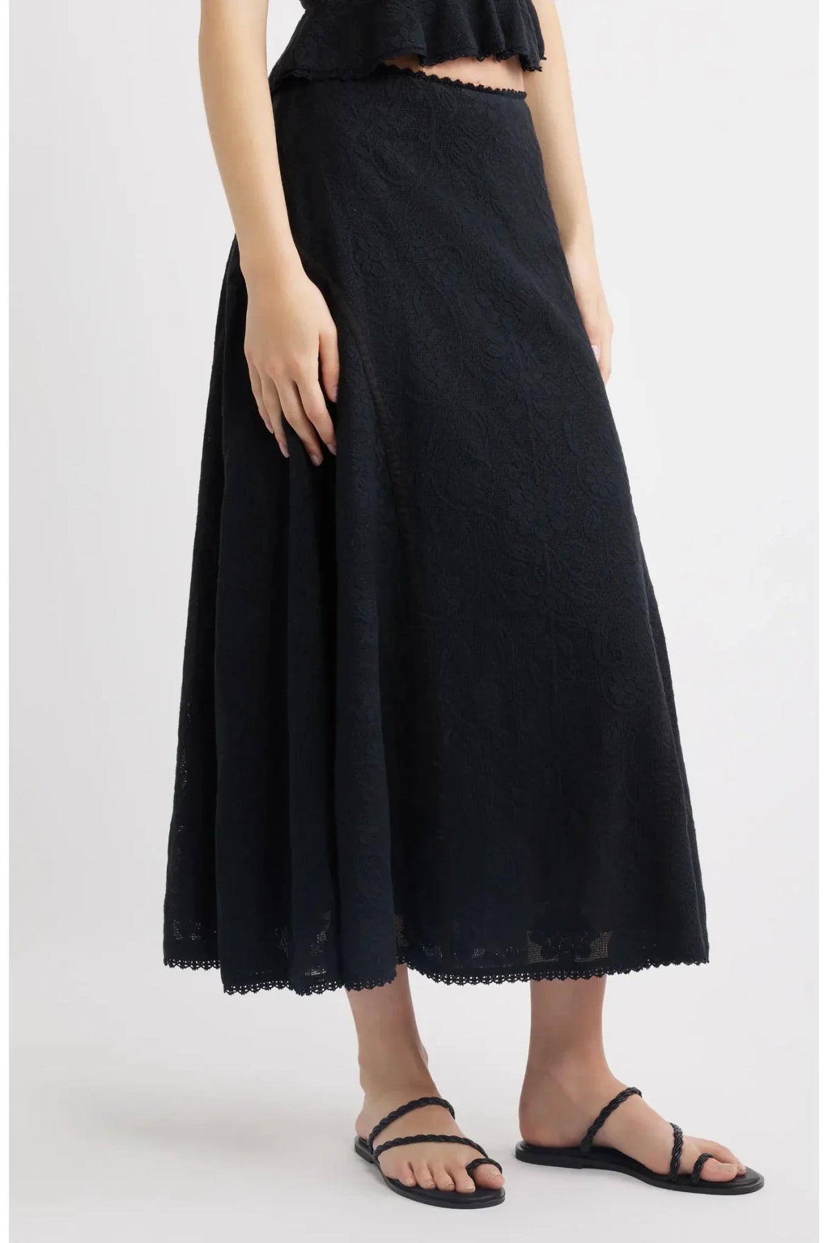 Cleobella | Gossamer Midi Skirt in Black