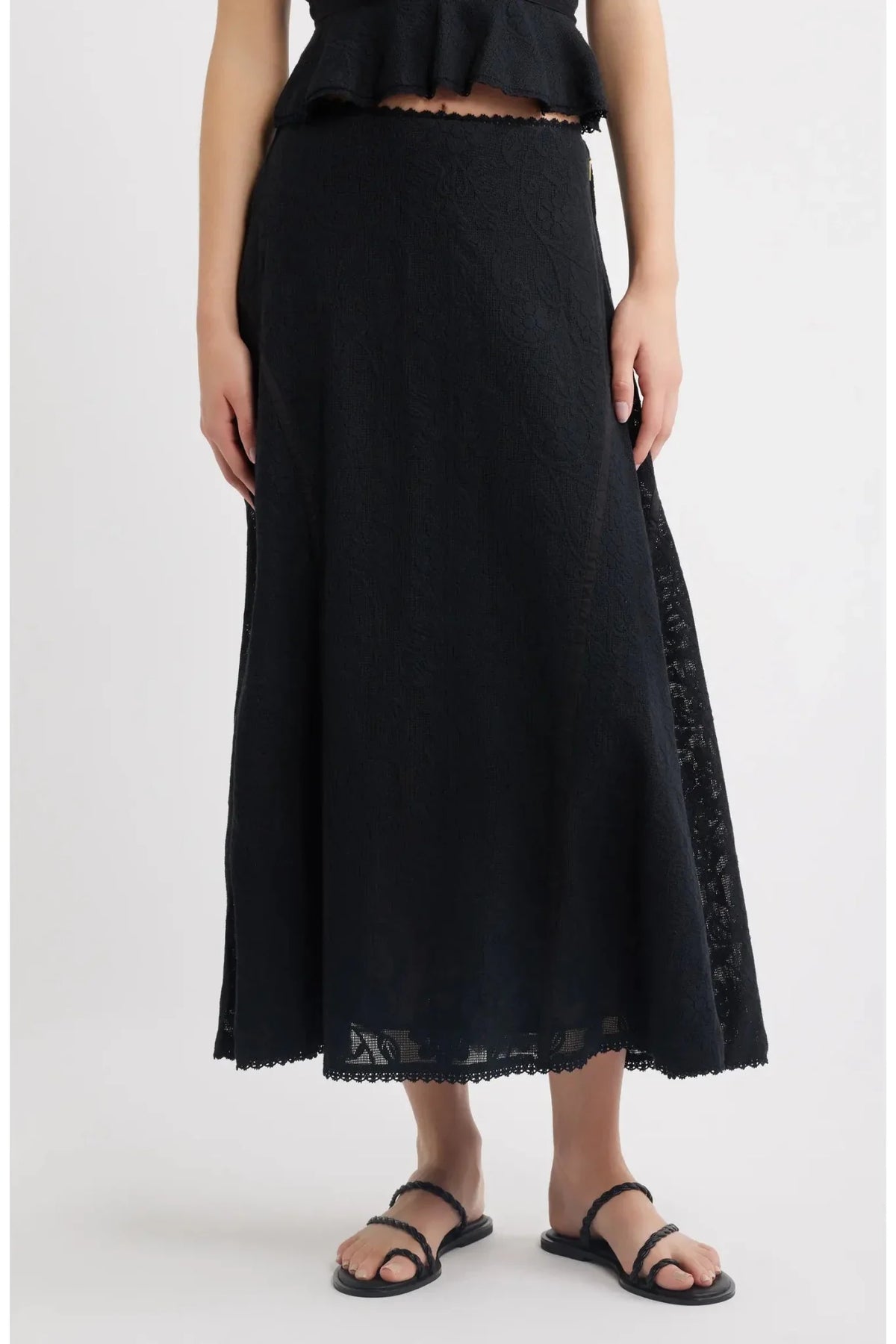 Cleobella | Gossamer Midi Skirt in Black