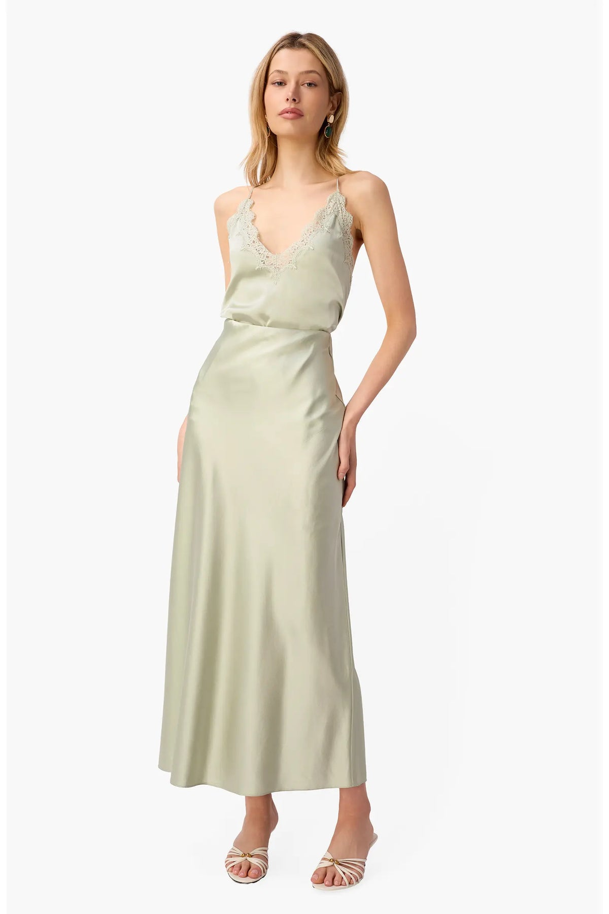 Cami NYC | Aviva Stretch Silk Maxi Skirt in Sea Glass
