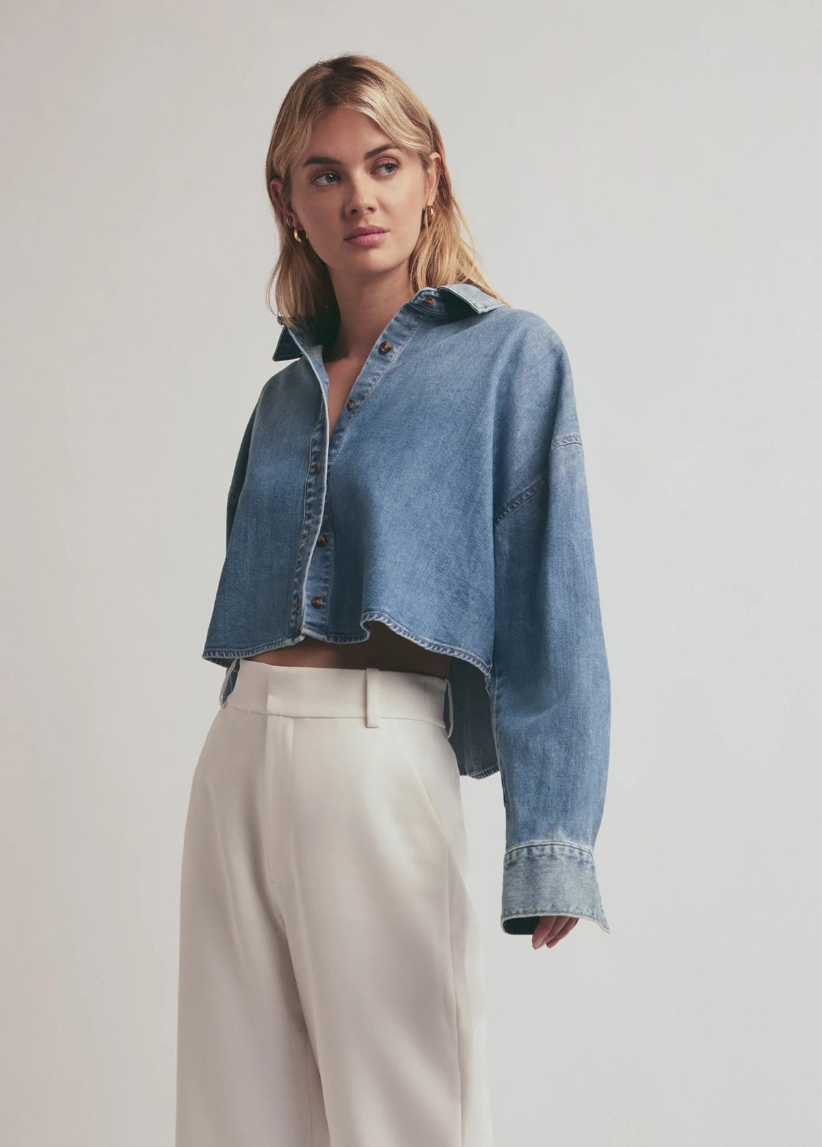Favorite Daughter | Cropped Ex Boyfriend Shirt in GOA