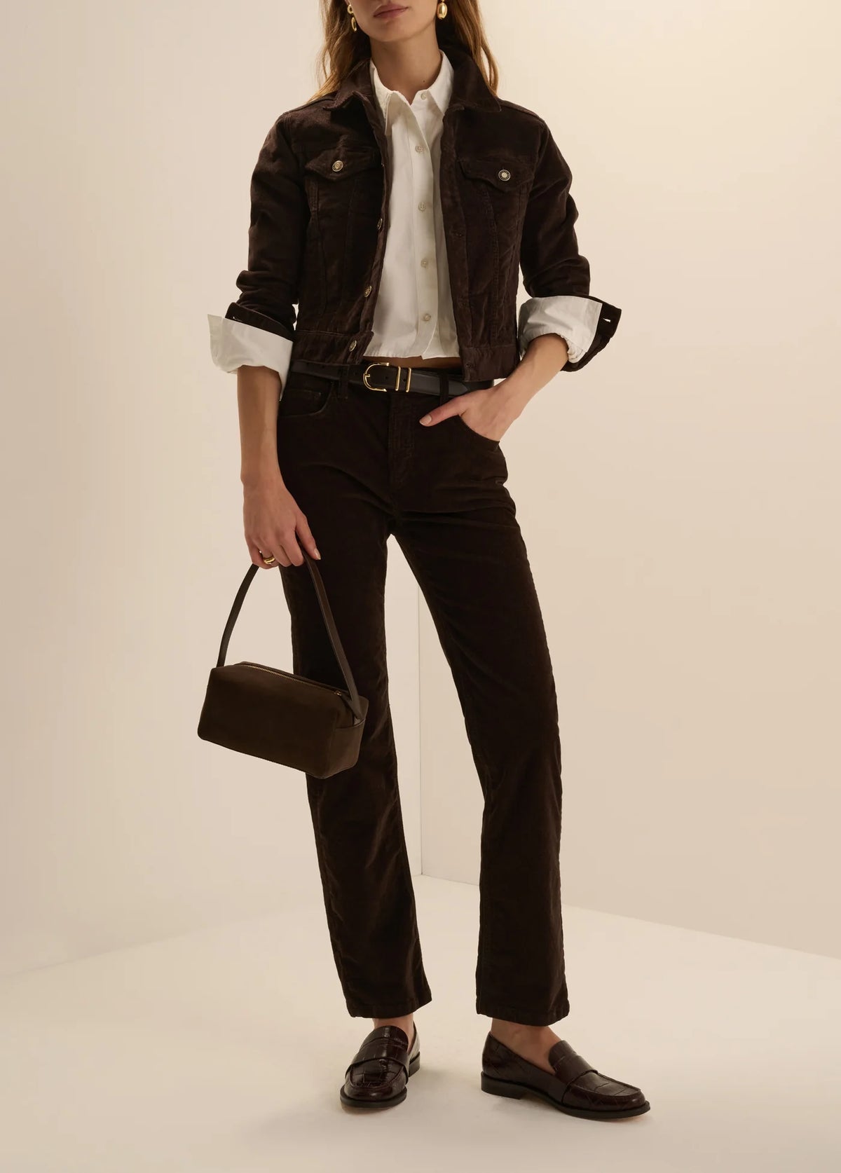 Favorite Daughter | The Cord Trucker Jacket in Espresso