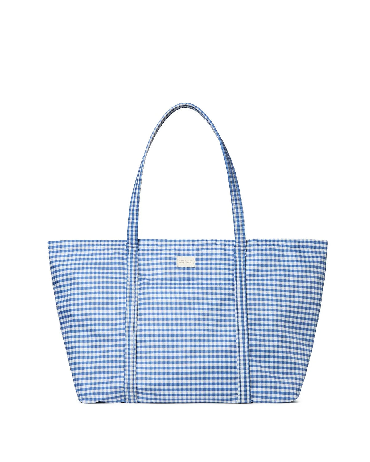 Loeffler Randall | Dina Travel Tote in Blue & Cream Gingham