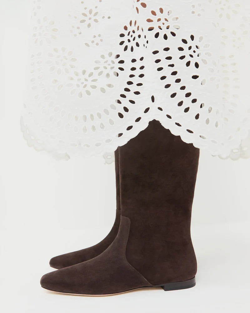 Loeffler Randall | Lillian Brown Suede Tall Flat Boot