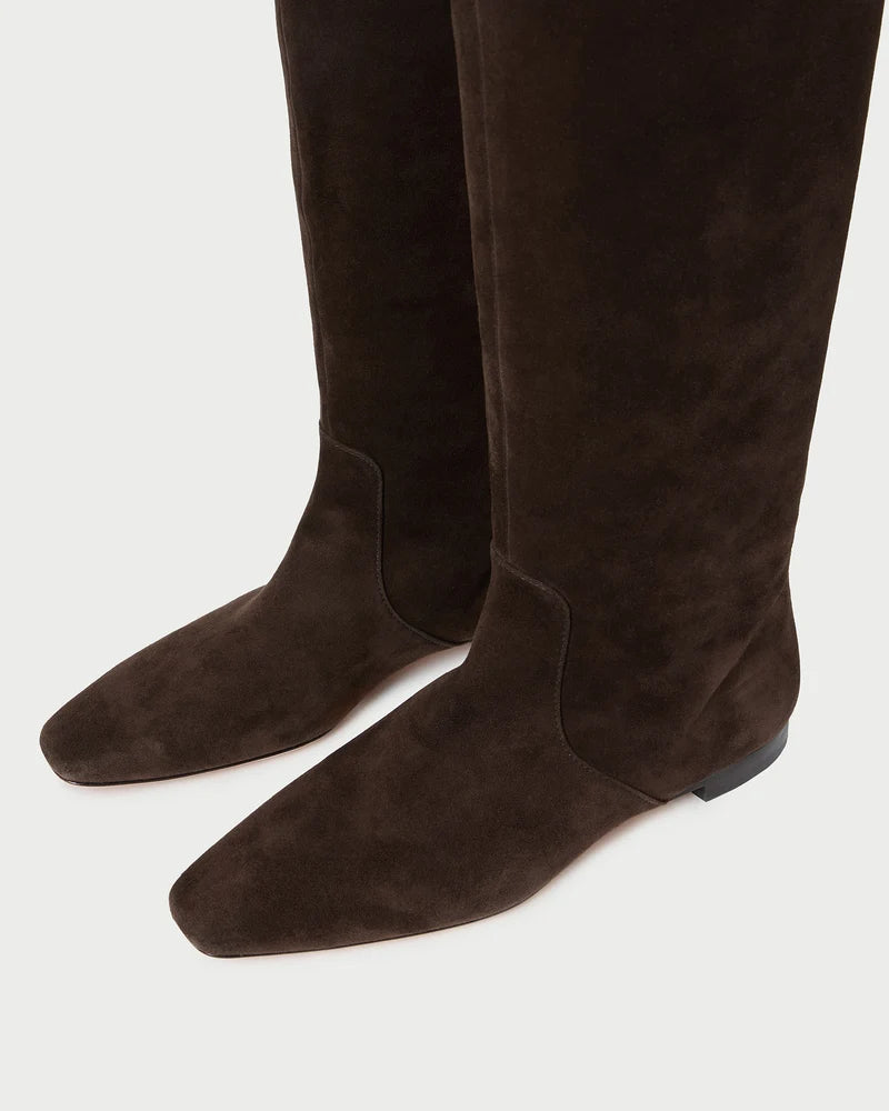 Loeffler Randall | Lillian Brown Suede Tall Flat Boot