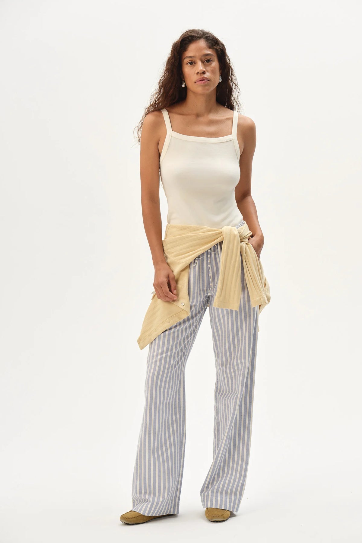 DONNI. | The Baby Rib Square Neck Tank in Creme